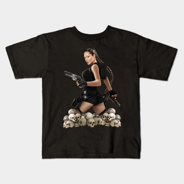 Tomb Raider Kids T-Shirt by NRO Arte Digital